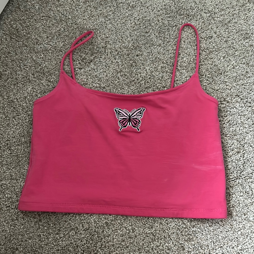 hot pink crop top
